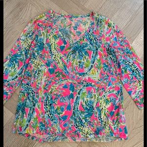 LILLY PULITZER COTTON, V-NECK TOP